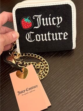 Juicy Couture Black Sweet Juicy Square Coin Purse Wallet Liquorice Angel NWT